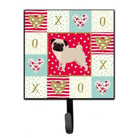 Carolines Treasures 4.25 x 1 x 7 in. Pug Love Leash or Key Holder CK5947SH4